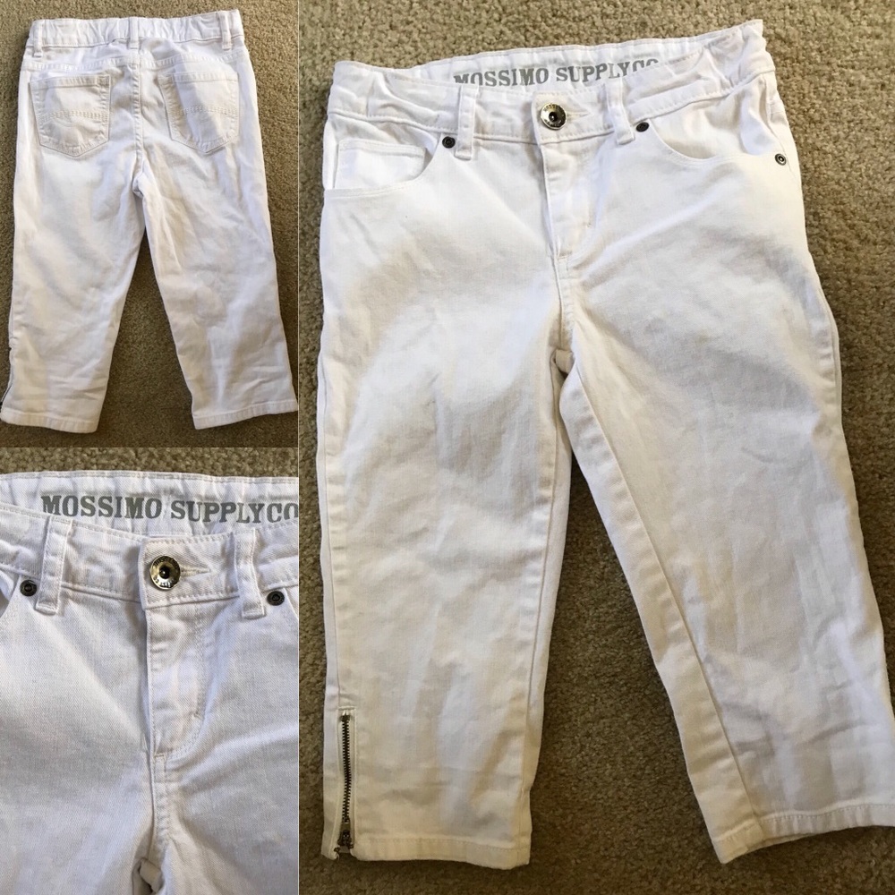 MOSSIMO SUPPLY CO. White VINTAGE Y2K CROPPED JEANS Girls Size 12